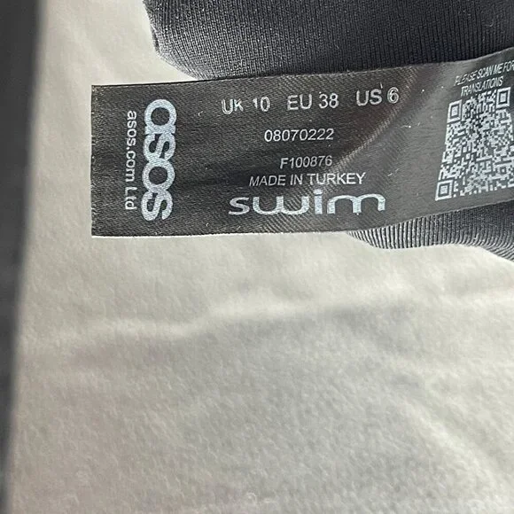 ASOS Rainbow Pom Pom One Piece Off Shoulder Bathing Suit Swimsuit Bikini - Picture 10 of 10